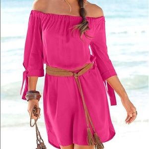 VENUS Hot Pink Off the Shoulder Dress💕